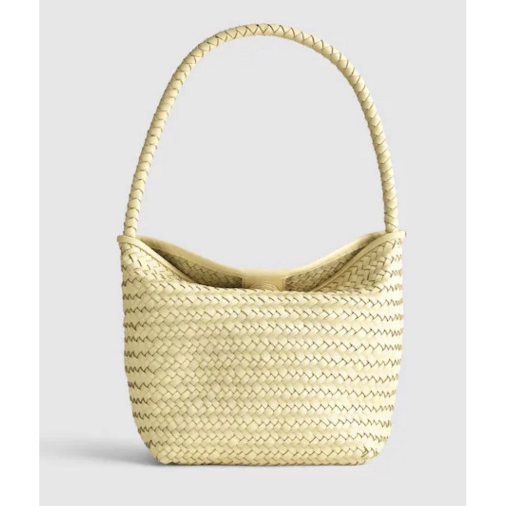 Madewell Signature Woven Leather Shoulder Bag NWT New $158 Pale Pineapple